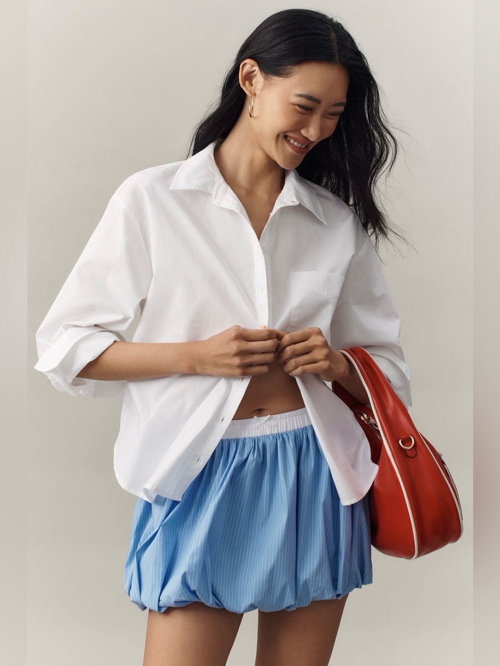 Anthropologie |Maeve|Shrunken Bennet|Button-Down|White|Small